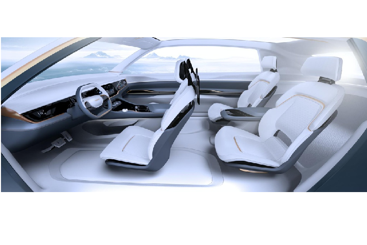 Nội thất của Airflow Vision nổi bật với chất liệu da lộn cao cấp cũng như các điểm nhấn màu sắc nổi bật. Mặc dù là một mẫu crossover nhưng hàng ghế thứ 3 đã bị loại bỏ nhằm tăng thêm sự tiện nghi cho những hành khách trên xe. 