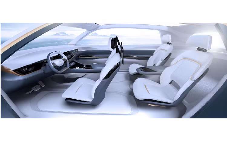 Nội thất của Airflow Vision nổi bật với chất liệu da lộn cao cấp cũng như các điểm nhấn màu sắc nổi bật. Mặc dù là một mẫu crossover nhưng hàng ghế thứ 3 đã bị loại bỏ nhằm tăng thêm sự tiện nghi cho những hành khách trên xe. 