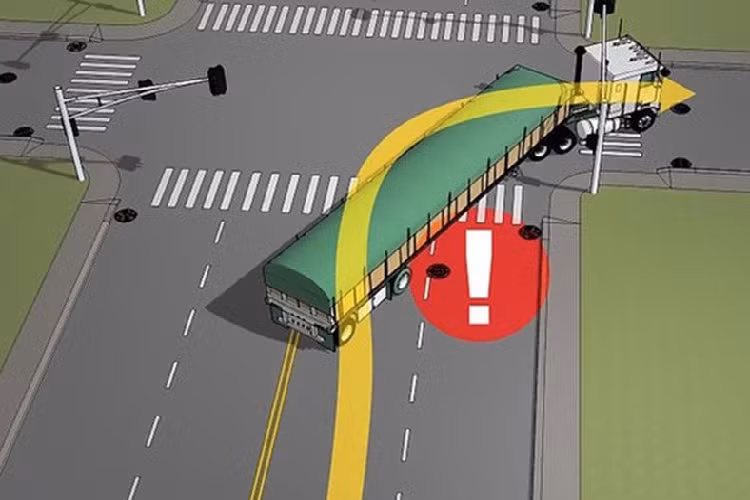 Tuy nhiên, khi gặp khúc cua khuất tầm nhìn, bạn không nên vượt qua xe container, xe tải nặng. Vì loại xe này thường có góc cua rộng, cần khoảng không gian lớn, việc bạn vượt ngay lúc này, không chỉ gây nguy hiểm mà còn có thể bị cảnh sát giao thông thổi phạt khi phát hiện.