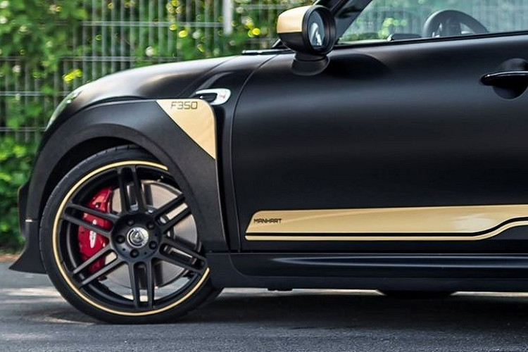 Chưa dừng lại ở đó, Manhart cũng trang bị cho MINI John Cooper Works GP một hệ thống treo lò xo hạ thấp (AST Suspension) để giảm chiều cao gầm bớt 20 mm ở phía trước và 15 mm ở phía sau. Gói GP3 F350 còn bao gồm bộ mâm Manhart Concave One 19 inch được thiết kế riêng và bọc gọn trong các lốp kích thước 235/35.