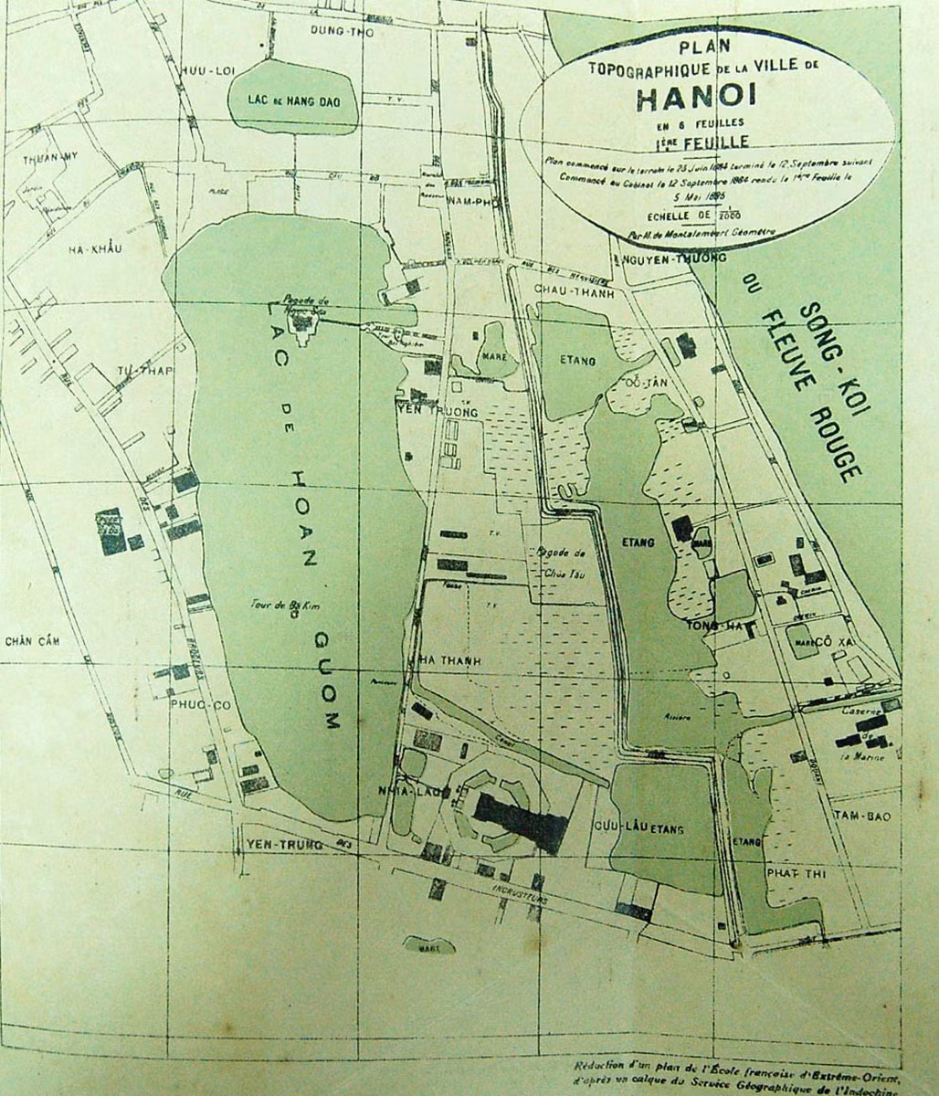 Bản đồ khu vực Bờ Hồ năm 1885.