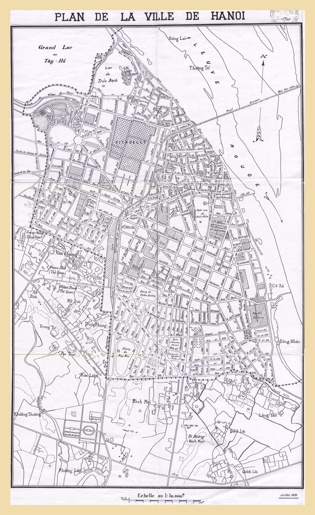 Bản đồ Hà Nội năm 1936.