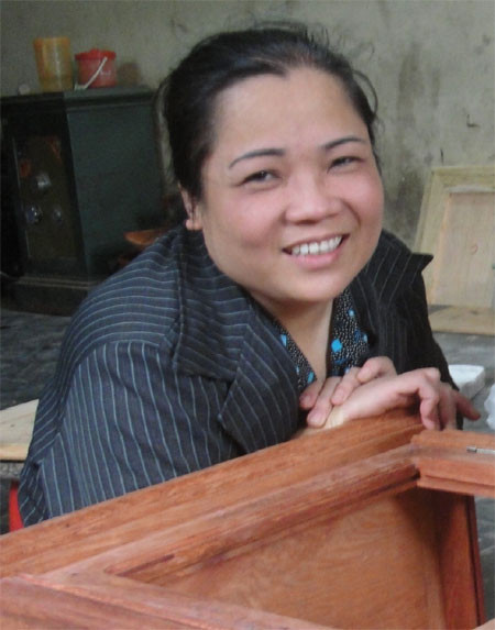 Chị Nguyễn Thị Hương luôn lạc quan yêu đời.