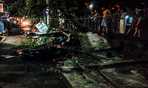 Dong lon o TP HCM, cay do, tuong sap de nguoi