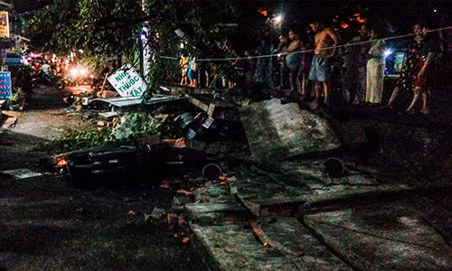 Dong lon o TP HCM, cay do, tuong sap de nguoi