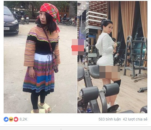 Đó là Đỗ Ngân, sinh năm 1990, cô gái vùng cao sinh ra và lớn lên trên bản thuộc Cẩm Lương, Thanh Hóa. 9X này chính là nhân vật đang được tìm kiếm trên mạng sau bức ảnh cho thấy một sự "lột xác thành người khác" của một cô gái trong trang phục dân tộc và bộ đồ tập gym.