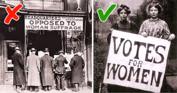  Phụ nữ phải chiến đấu để hút thuốc ở nơi công cộng: Nghe thật nực cười, nhưng trong quá khứ, việc cấm hút thuốc lá chủ yếu nhắm vào đối tượng phụ nữ và trẻ em. Thế nhưng, chị em lại cho rằng đây là một việc bất bình đẳng xã hội, phong trào quyền bầu cử không chỉ hướng tới việc bỏ phiếu mà còn hướng tới quyền của phụ nữ nói chung. Bất chấp sự phản đối gay gắt với phong trào này, nó đã thành công. Kết quả đã cho nhiều phụ nữ cảm giác được hưởng quyền tự do và ngành công nghiệp thuốc lá tận dụng cơ hội tiếp thị. Các công ty thuốc lá bắt đầu tiếp thị thuốc lá để thu hút phụ nữ trong phong trào phụ nữ đang phát triển của những năm 1920.