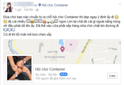 Ngay sau khi hội chợ container bị buộc đóng cửa, rất nhiều bạn trẻ đã phát đi những dòng cảnh báo trên Facebook để khuyên bạn bè mình không nên phí thời gian, vất vả đội nắng đến hội chợ này. Đông đúc đến ngột ngạt, không hoành tráng như quảng cáo, không đặc sắc thực sự... là những nhận xét của một số bạn trẻ có "may mắn" được vào hội chợ trong khoảng 1 giờ sau khai mạc.