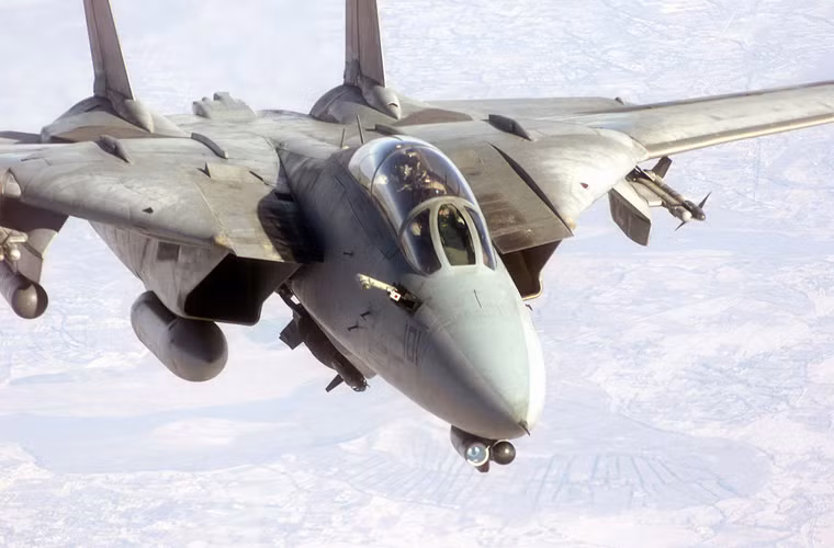 Máy bay chiến đấu F-14 được trang bị một pháo 6 nòng cỡ 20mm (với 675 viên đạn) và 10 giá treo mang tổng cộng 6,6 tấn vũ khí gồm tên lửa không đối không, không đối đất và bom thông minh.