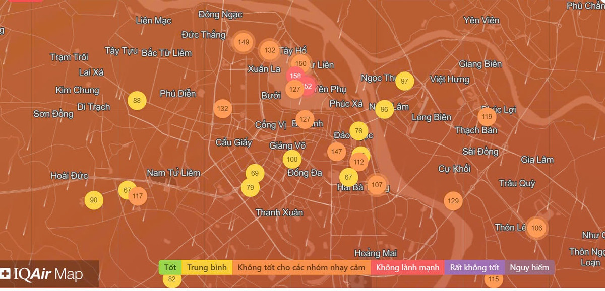 Chất lượng không khí Hà Nội ngày 09/02: KV Tây Hồ mức xấu Chat luong khong khi Ha Noi ngay 09/02: KV Tay Ho muc xau