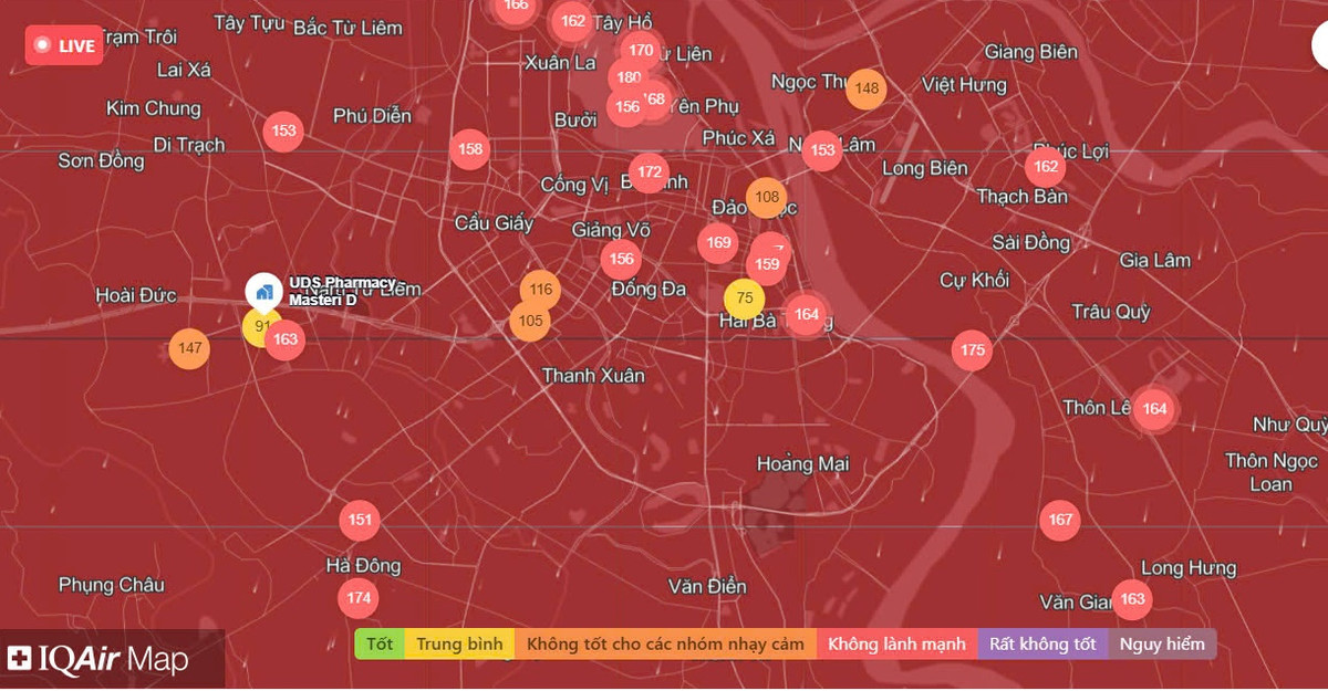 Chất lượng không khí Hà Nội ngày 10/02: Nhiều khu vực mức xấu Chat luong khong khi Ha Noi ngay 10/02: Nhieu khu vuc muc xau