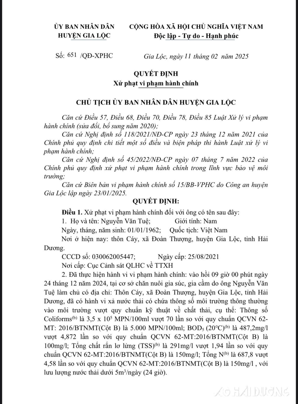 Xả thải vào môi trường, Công ty Thịnh Phát PT bị phạt 65 triệu Xa thai vao moi truong, Cong ty Thinh Phat PT bi phat 65 trieu