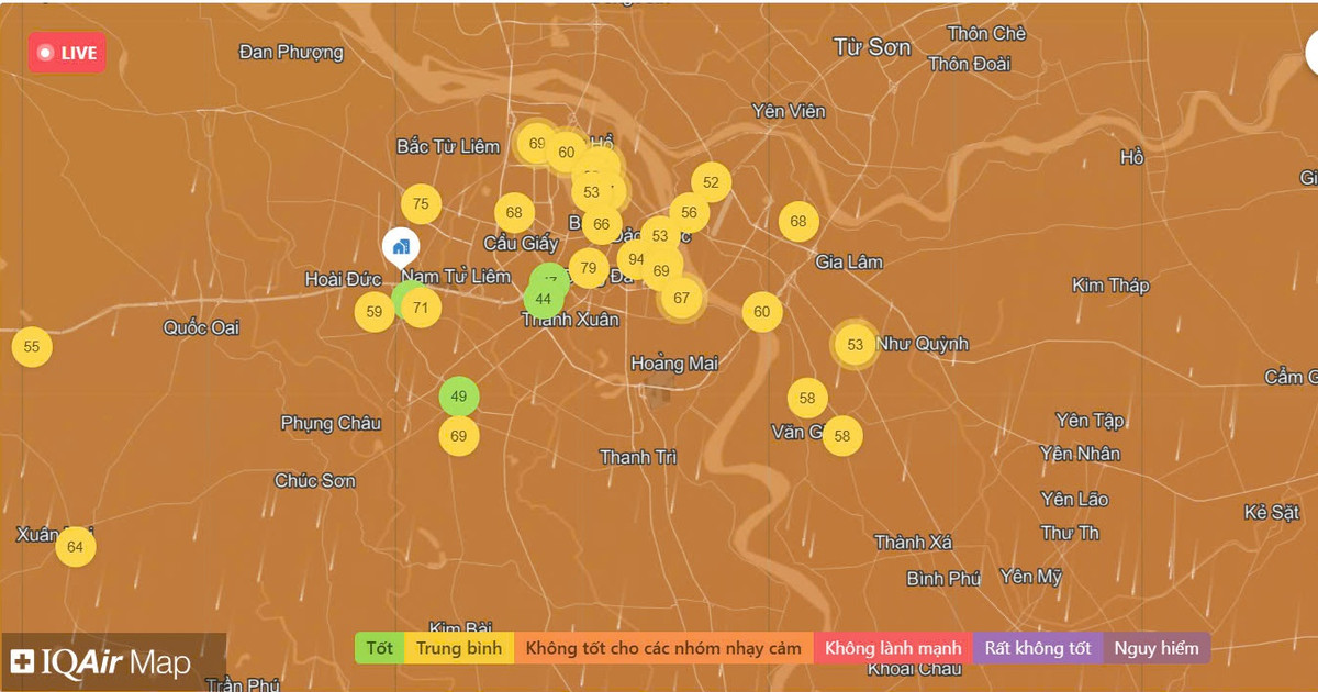 Chat luong khong khi Ha Noi ngay 08/02: Mua phun cai thien o nhiem