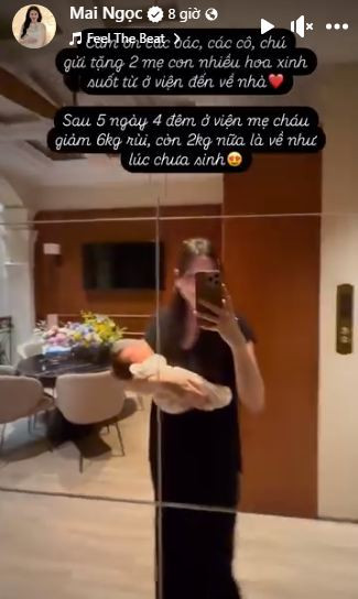 Mới đây trên trang cá nhân, MC Mai Ngọc tiết lộ hai mẹ con mới về nhà sau 5 ngày vượt cạn thành công và tĩnh dưỡng tại bệnh viện. Thông tin này nhanh chóng thu hút sự chú ý của người theo dõi.