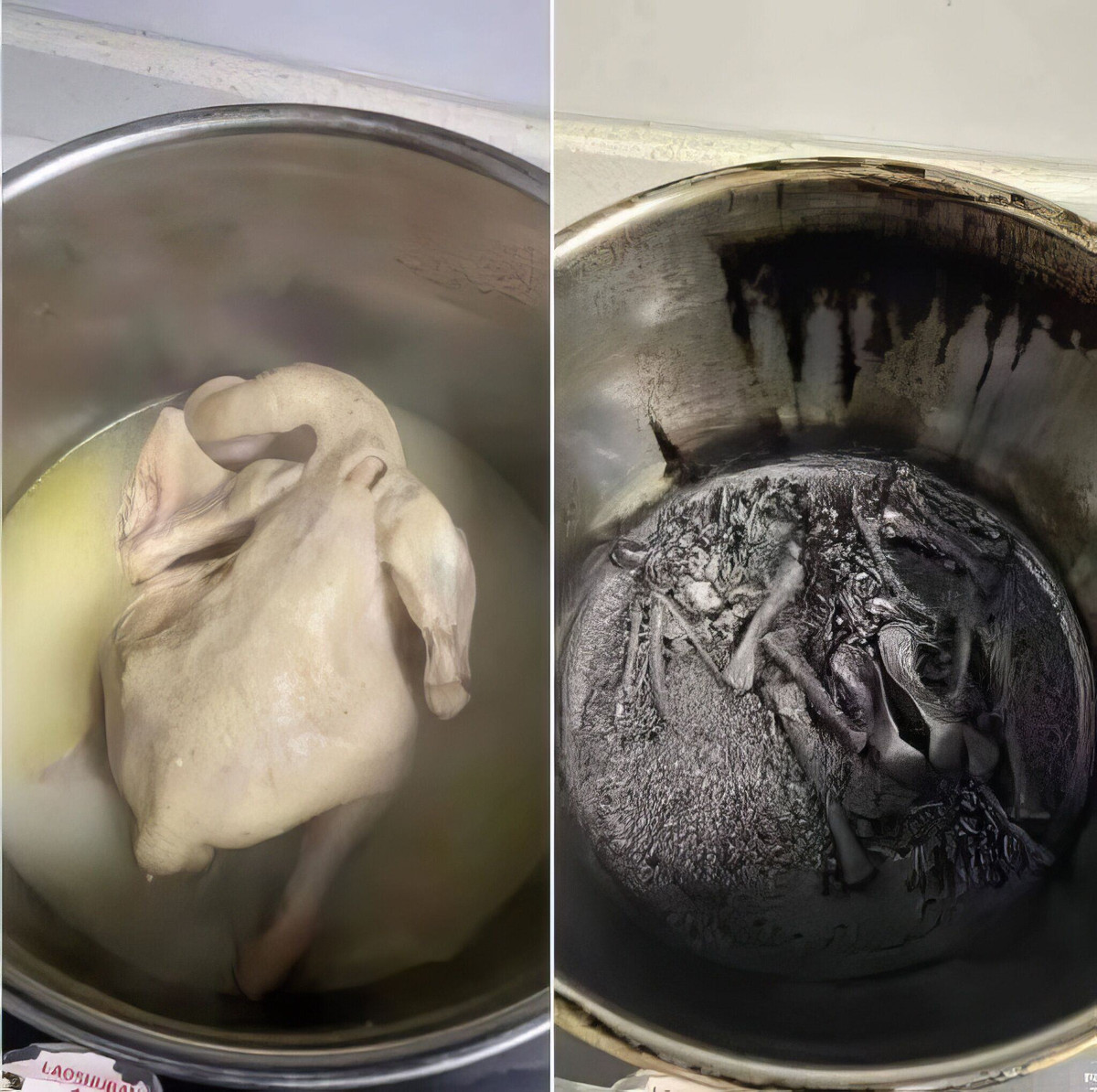 Hay như món "gà luộc tro cốt" này, nhiều người nói đùa rằng chắc có lẽ chị vợ muốn bổ sung chất than cho chồng mình.