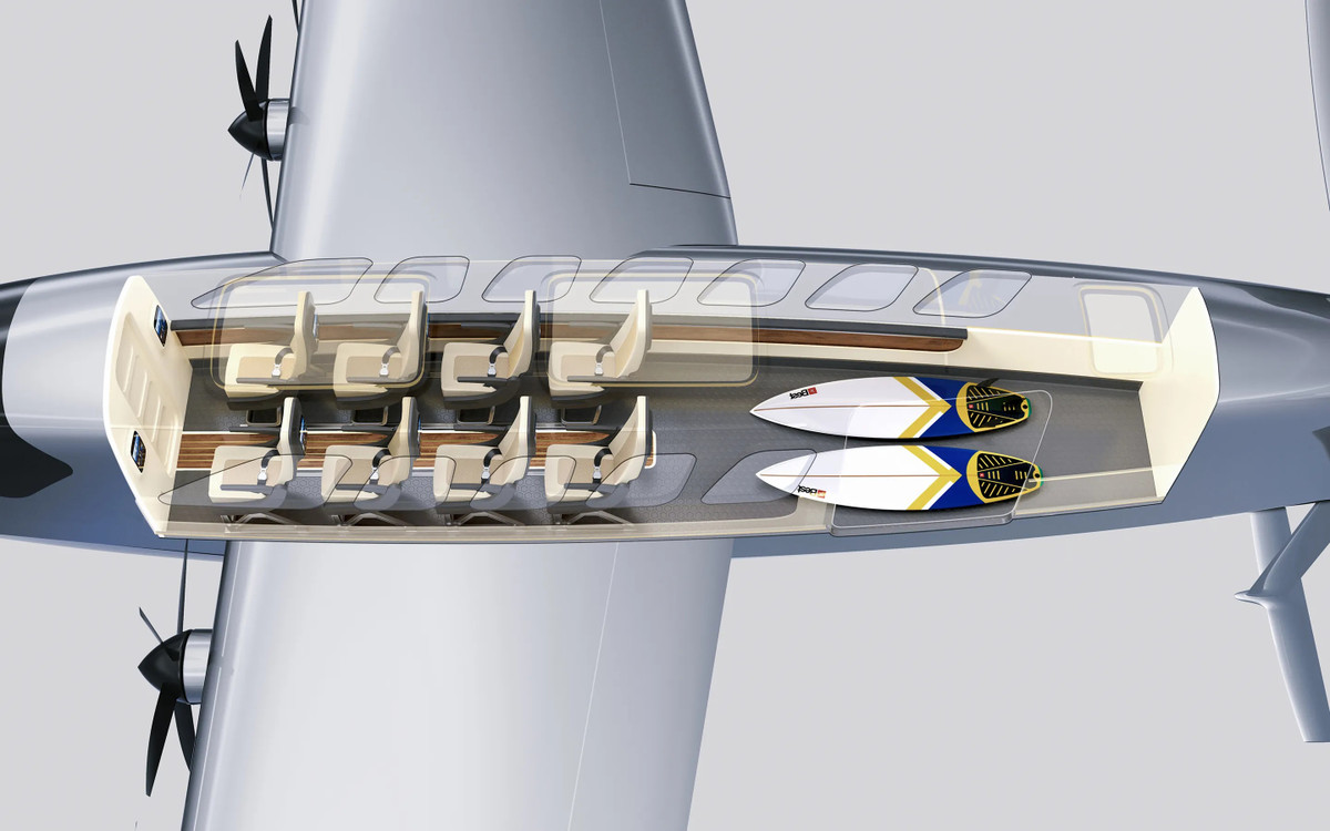 Với nhiều cánh quạt đẩy gắn trên cánh dài, Viceroy Seaglider có thể chở 12 hành khách và hai thành viên phi hành đoàn, hoặc 1.600 kg hàng hóa, vượt quãng đường ít nhất 300 km với tốc độ hành trình 300 km/h.