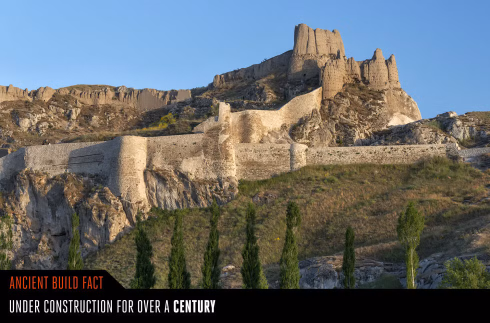  17. Pháo đài Van (Thổ Nhĩ Kỳ). Khởi đầu từ khoảng năm 750TCN, Vương quốc Urartu đã mất hơn 1 thế kỷ để xây dựng pháo đài khổng lổ này. Ảnh: Popularmechanics.