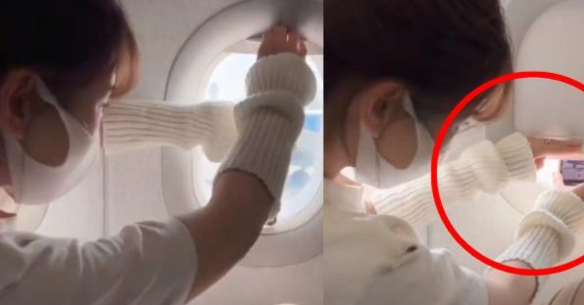 Cụ thể, TikToker Lê Bống đã khởi xướng cho chiếc trend đặt điện thoại ở chế độ quay video trên cửa sổ máy bay rồi kéo tấm màn che giữ cho điện thoại ghi hình suốt chuyến bay từ lúc cất cánh cho tới hạ cánh.