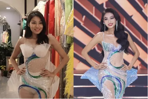 Những khoảnh khắc đi thử đồ như thế này sẽ phơi bày rõ nhất dung nhan thực sự của các mỹ nhân Vbiz, tuy vậy nàng Á hậu vẫn tự tin show hết cho mọi người thấy.