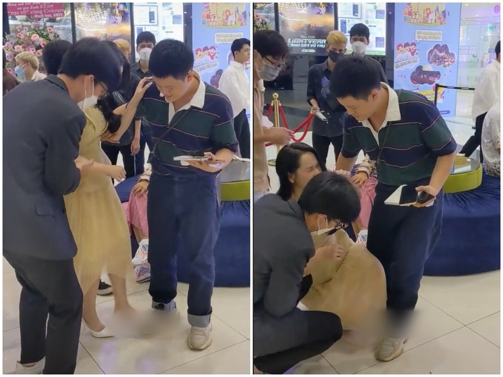 Một số khán giả chia sẻ, có thể do Trúc Anh mắc chứng tê chân, cộng thêm đôi giày cao gót chông chênh khiến chân cô mất sức không thể đứng vững được.