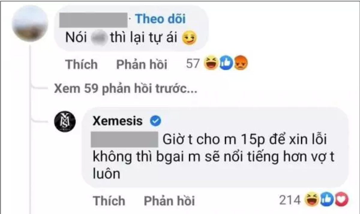 Không lâu sau đó, tài khoản này đã nhắn tin xin lỗi, mong Xemesis bỏ qua. Anh này cũng hứa sẽ xóa bình luận khiếm nhã kia đi.