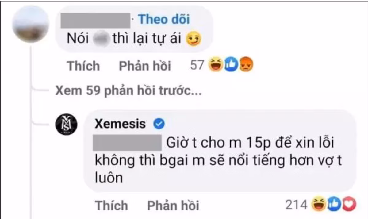 Không lâu sau đó, tài khoản này đã nhắn tin xin lỗi, mong Xemesis bỏ qua. Anh này cũng hứa sẽ xóa bình luận khiếm nhã kia đi.