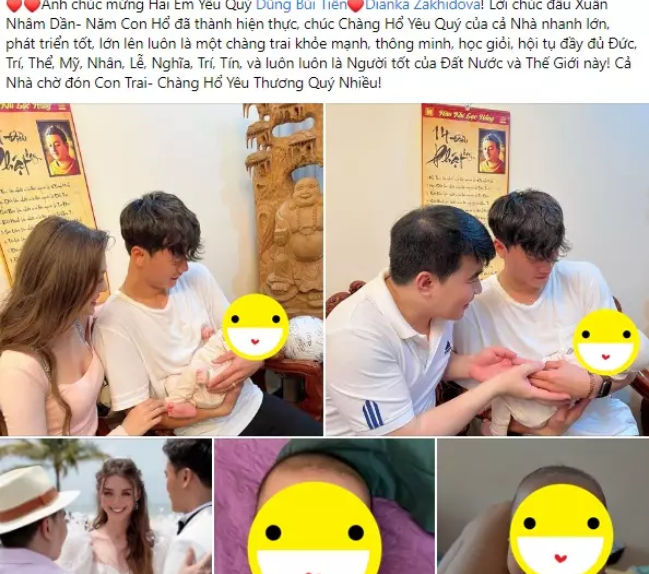 Nhiều bài đăng khác trên MXH cũng gửi lời chúc mừng đến vợ chồng Bùi Tiến Dũng khi biết tin.