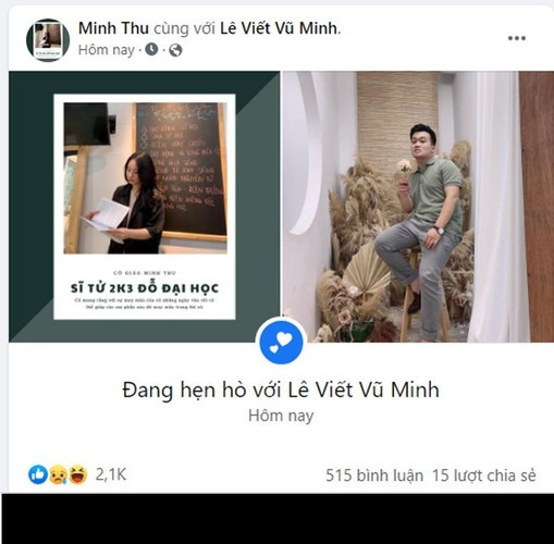 Trước đó Minh Thu gây chú ý khi cô nàng bất ngờ bị bắt gặp hẹn hò với Minh Vẹo - một nhân vật quen thuộc trên mạng xã hội với nhiều video hài hước.