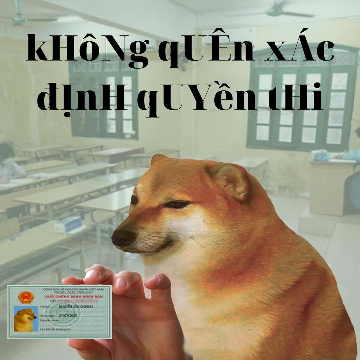 Chứng minh nhân dân là điều không thể quên để định danh khi bước vào phòng thi nhé các sĩ tử 2K4.