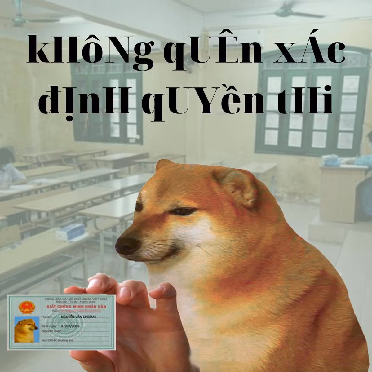 Chứng minh nhân dân là điều không thể quên để định danh khi bước vào phòng thi nhé các sĩ tử 2K4.