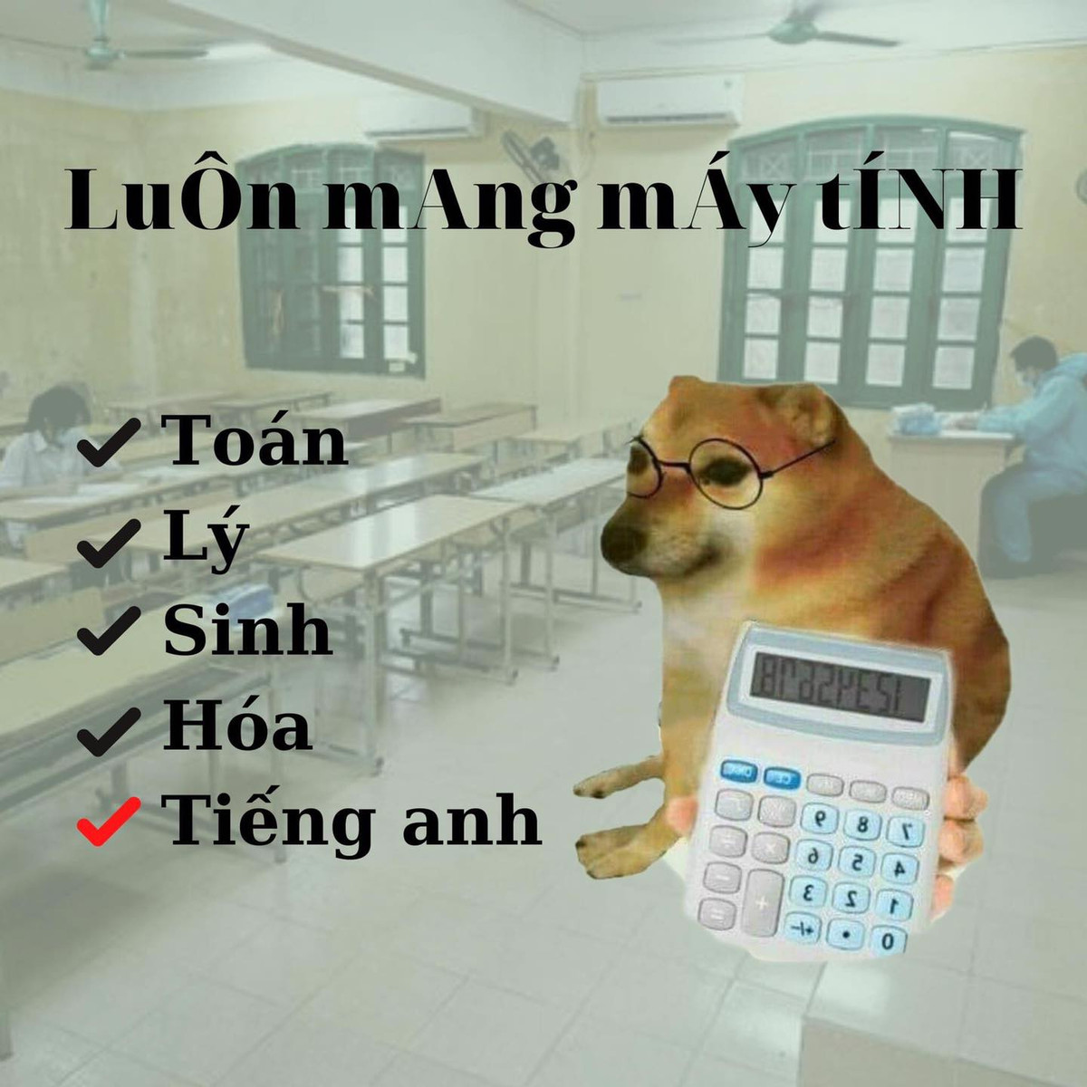 Máy tính là dụng cụ học tập không thể thiếu trong các môn thi như Toán, Hóa, Sinh, Vật lý.
