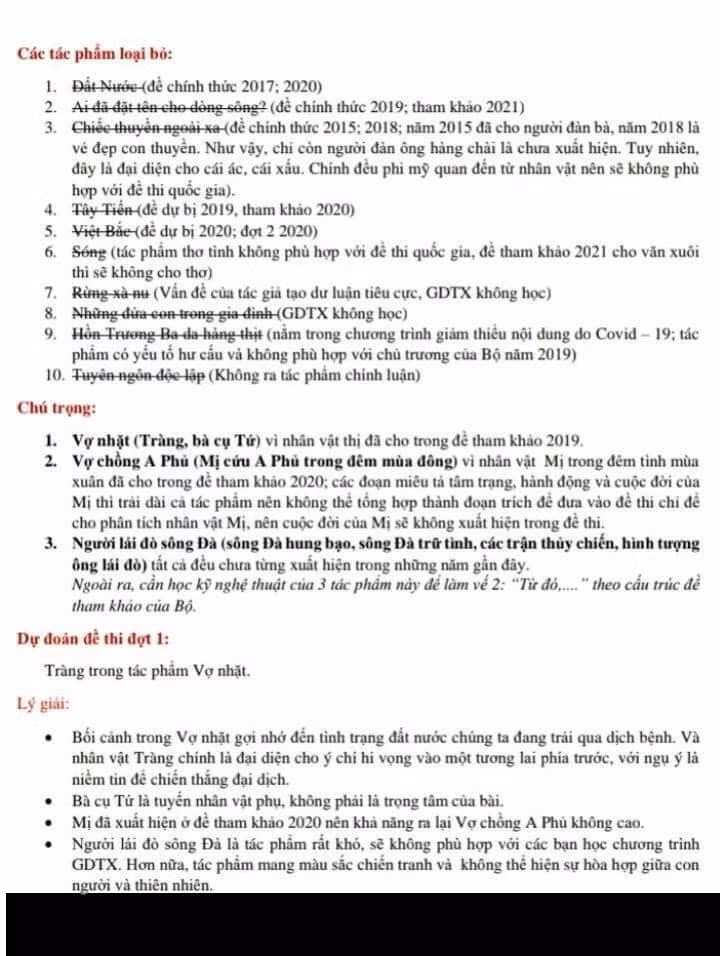 Dựa vào phương pháp loại trừ, đề văn tốt nghiệp THPT 2022 được chú trọng vào nhiều tác phẩm như Vợ Nhặt, Vợ chồng A Phủ,..tuy nhiên đây chỉ là hình thức tham khảo.