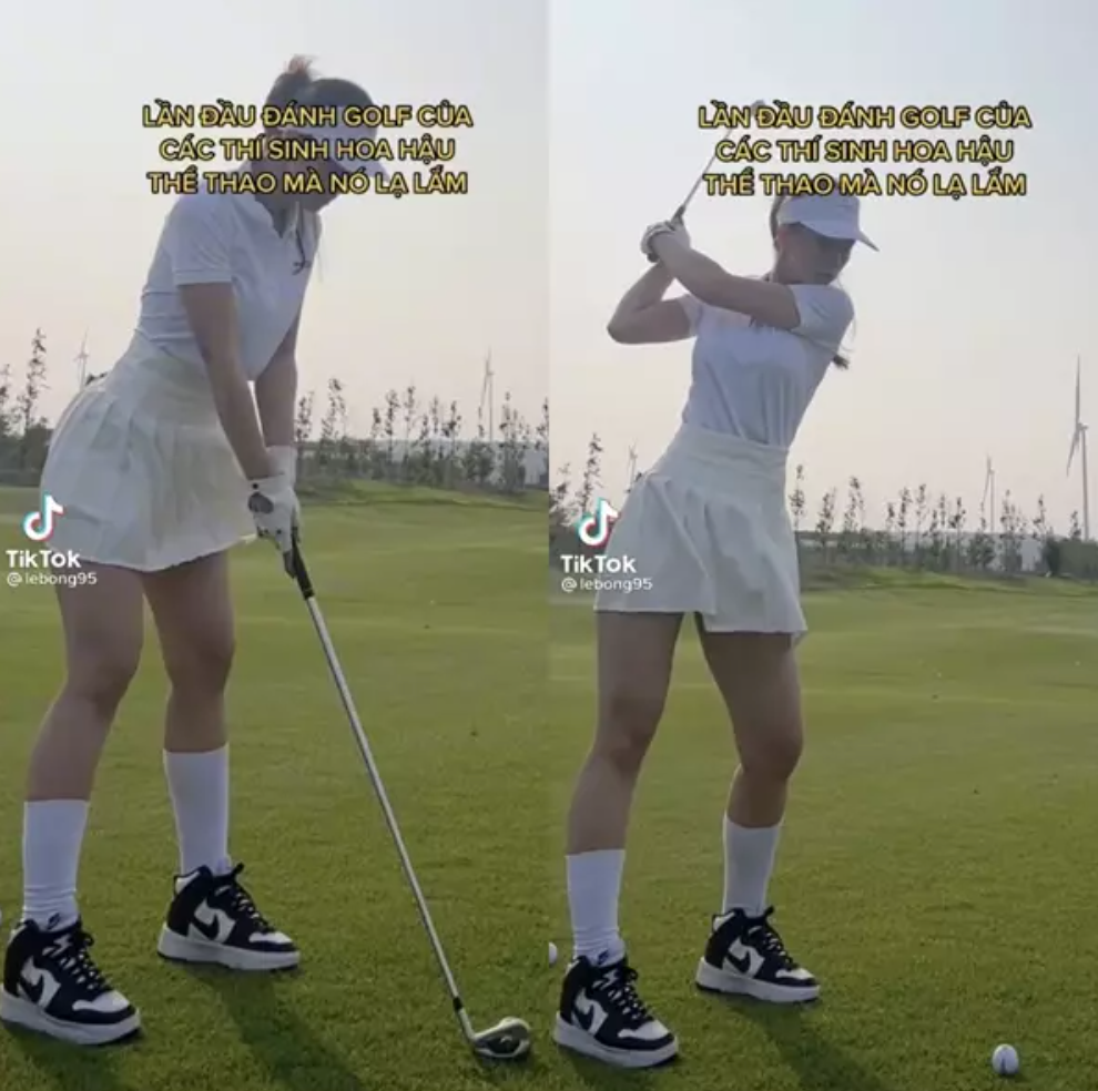 Mới đây, hot girl TikTok này còn lấn sang bộ môn golf đang hot khiến netizen càng đổ dồn sự chú ý.