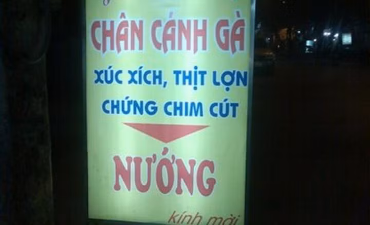 Hình ảnh những tấm biển quảng cáo bá đạo bị viết sai chính tả luôn được cư dân mạng bàn tán rôm rả.