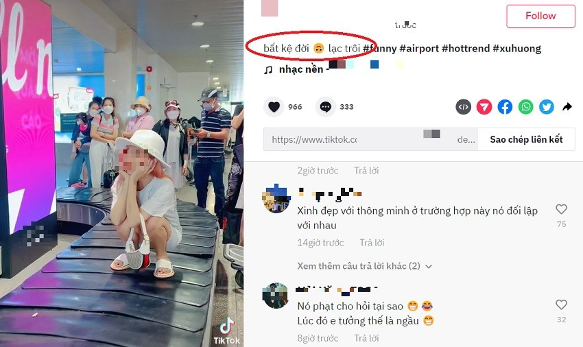 Những clip TikTok mua vui của không ít bạn trẻ khiến người xem ngao ngán tự hỏi không biết từ bao giờ sân bay trở thành chỗ để các TikToker bất chấp “thể hiện” bản thân đến thế.
