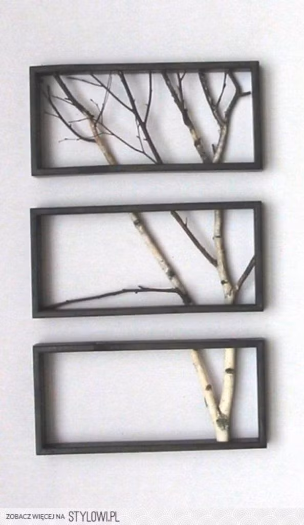 Sử dụng cành cây khô để làm khung ảnh như thế này thì sao nhỉ? Ảnh: Jenite.