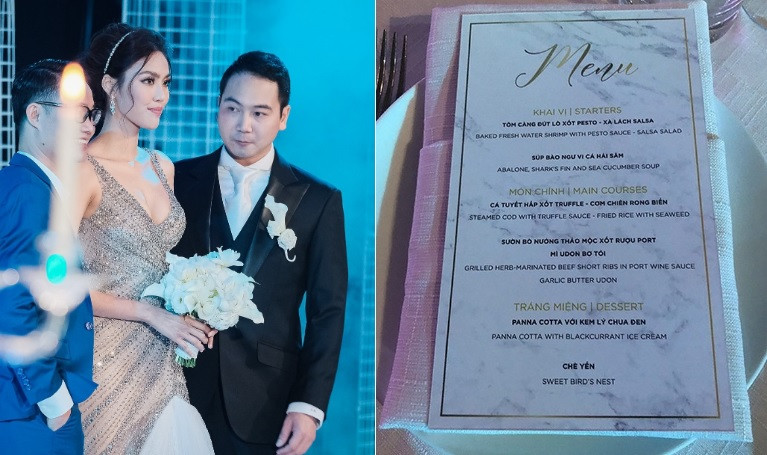 Lan Khuê kết hôn cùng doanh nhân John Tuấn Nguyễn hồi năm 2018. Tiệc cưới được tổ chức tại một trung tâm hội nghị sang trọng ở TP.HCM với thực đơn 8 món. Món ăn được chọn cho bữa tiệc là sự kết hợp giữa ẩm thực phương Đông và phương Tây, gồm tôm càng đút lò sốt pesto - xà lách salsa, súp bào ngư vi cá hải sản, cá tuyết hấp xốt truffle, cơm chiên rong biển, sườn bò nướng thảo mộc xốt rượu port, mỳ udon bơ tỏi. Khách mời của vợ chồng Lan Khuê tráng miệng với chè yến - món đặc sản khá đắt đỏ của Khánh Hòa.