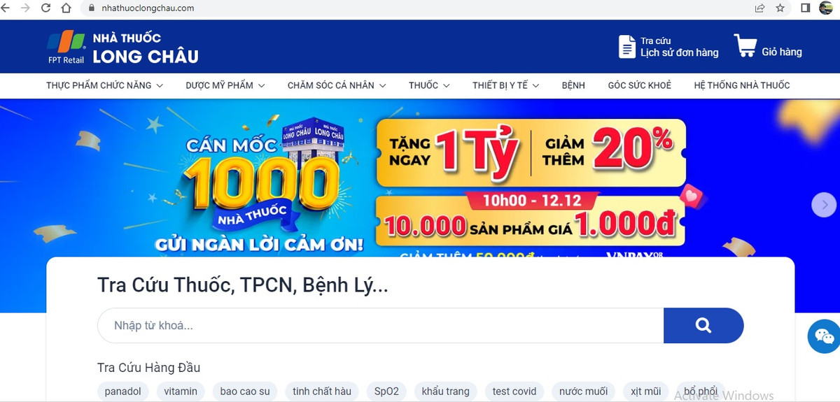 Website Nha Thuoc Long Chau quang cao thuc pham chuc nang nhu thuoc chua benh-Hinh-3