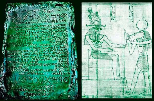 Đến thế kỷ 12, bản khắc trên được Hugo von Santalla dịch sang tiếng Latin. Theo thời gian, bản khắc trên dần trở thành một trong những tài liệu quan trọng về thuật giả kim ở phương Tây và có ảnh hưởng lớn trong xã hội thời Trung Cổ, Phục hưng.