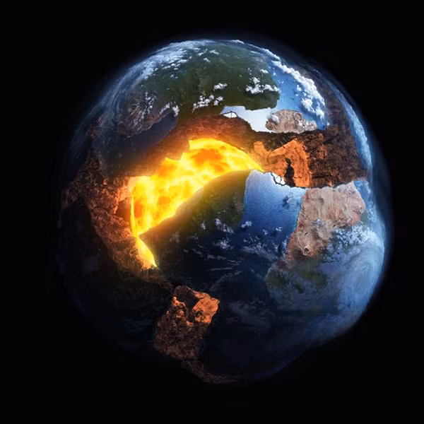 Mô hình cho thấy khi một mảnh vỏ - tức một mảng kiến tạo - bị chui xuống bên dưới một mảng khác, nó đột ngột bị uốn cong và bị nứt.