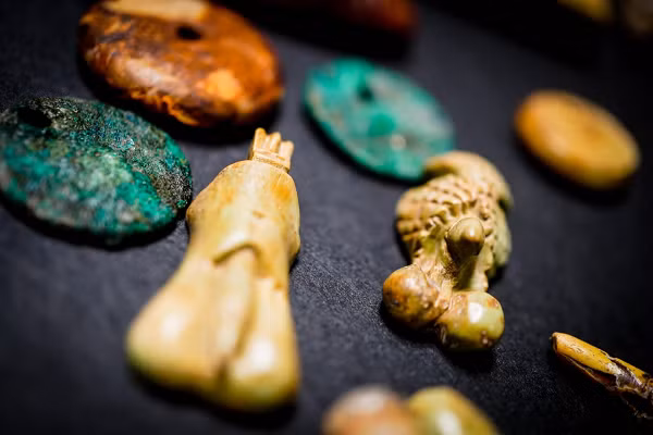 Theo các nhà khảo cổ, chất lượng của hổ phách và các mảnh thủy tinh được phát hiện khẳng định rằng Casa del Giardino là nơi ở của một cá nhân ở tầng lớp cao.