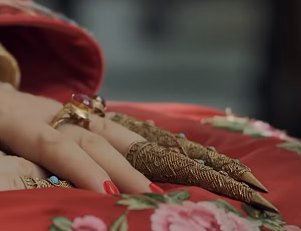 Hoàng hậu, quý phi dùng hộ giáp bằng vàng, bạc, ngọc trai, mai rùa,... Các phi tần thứ bậc thấp thì dùng hộ giáp bằng đồng, ngà, men sứ...