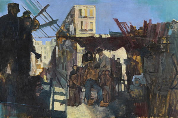 Họa sĩ và nhà minh họa người Anh, John Minton (1917 - 1957) đã qua đời vào tháng 1 năm 1957 trước khi kịp hoàn thành xong tác phẩm cuối cùng mang tên “Cái chết của Jame Deans”. Bức họa này mô tả hình ảnh một người đàn ông bị thương, xung quanh bao vây bởi đám đông điên cuồng.