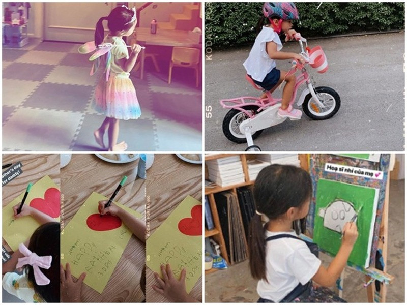 Bé Chloe thích vẽ, đạp xe, viết thiệp tặng bố mẹ.