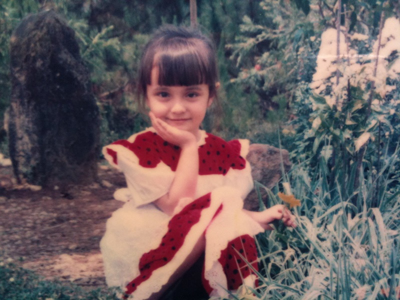 Ngày bé, MLee thích diện đầm công chúa.