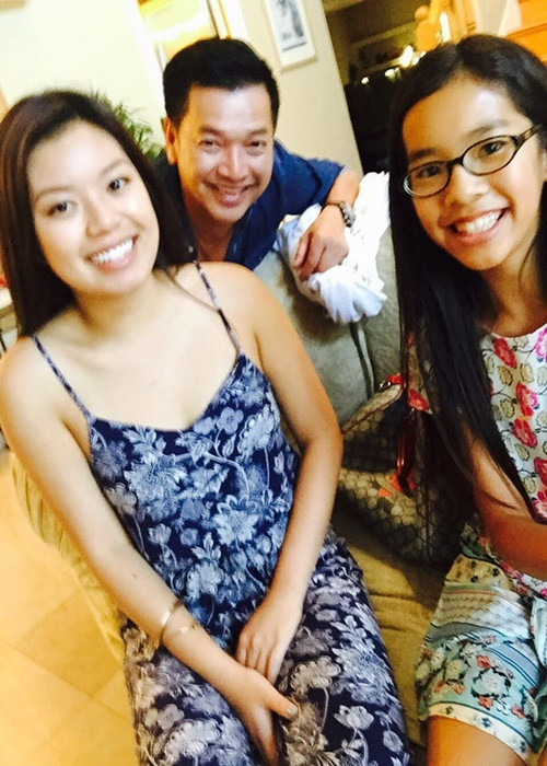 Dịp sinh nhật của hai con gái, Quang Minh đăng tải hình ảnh con kèm lời chúc mừng. Ảnh: FBNV