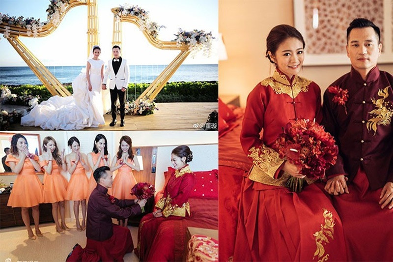 Cặp đôi kết hôn vào tháng 6/2017 sau hơn 2 năm hẹn hò bí mật. Khi tuyên bố lên xe hoa, An Dĩ Hiên viết trên trang cá nhân: “1230 ngày anh đột nhiên bước vào thế giới của em và em đã có 810 ngày hẹn hò với anh. Không ngờ rằng rồi em cũng bị anh chinh phục. Thôi rồi, em sẽ luôn bên anh, ăn tới già, chơi tới già và trong tương lai hãy chăm sóc bà Trần này nhé”. Ảnh: Sina