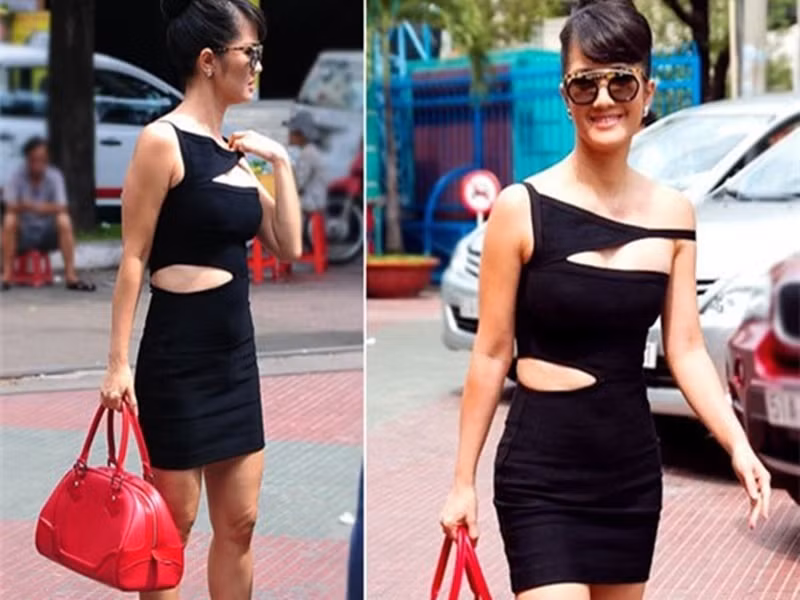 Nữ ca sĩ từng không ngại mặc chiếc váy cắt xẻ táo bạo thế này. Ảnh: Vietnamnet