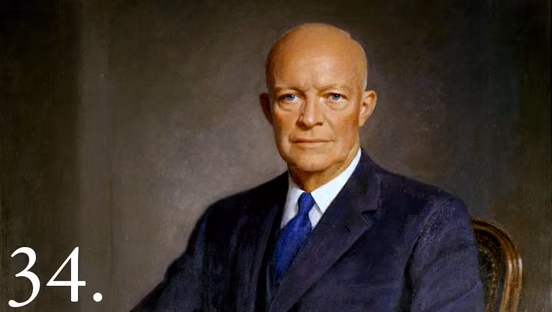 Dwight D. Eisenhower (1890-1969) là Tổng thống thứ 34 của Mỹ từ năm 1953 - 1961. Trước khi trở thành chủ nhân Nhà Trắng, ông Eisenhower là tướng 5 sao trong quân đội Mỹ hồi Chiến tranh thế giới 2.