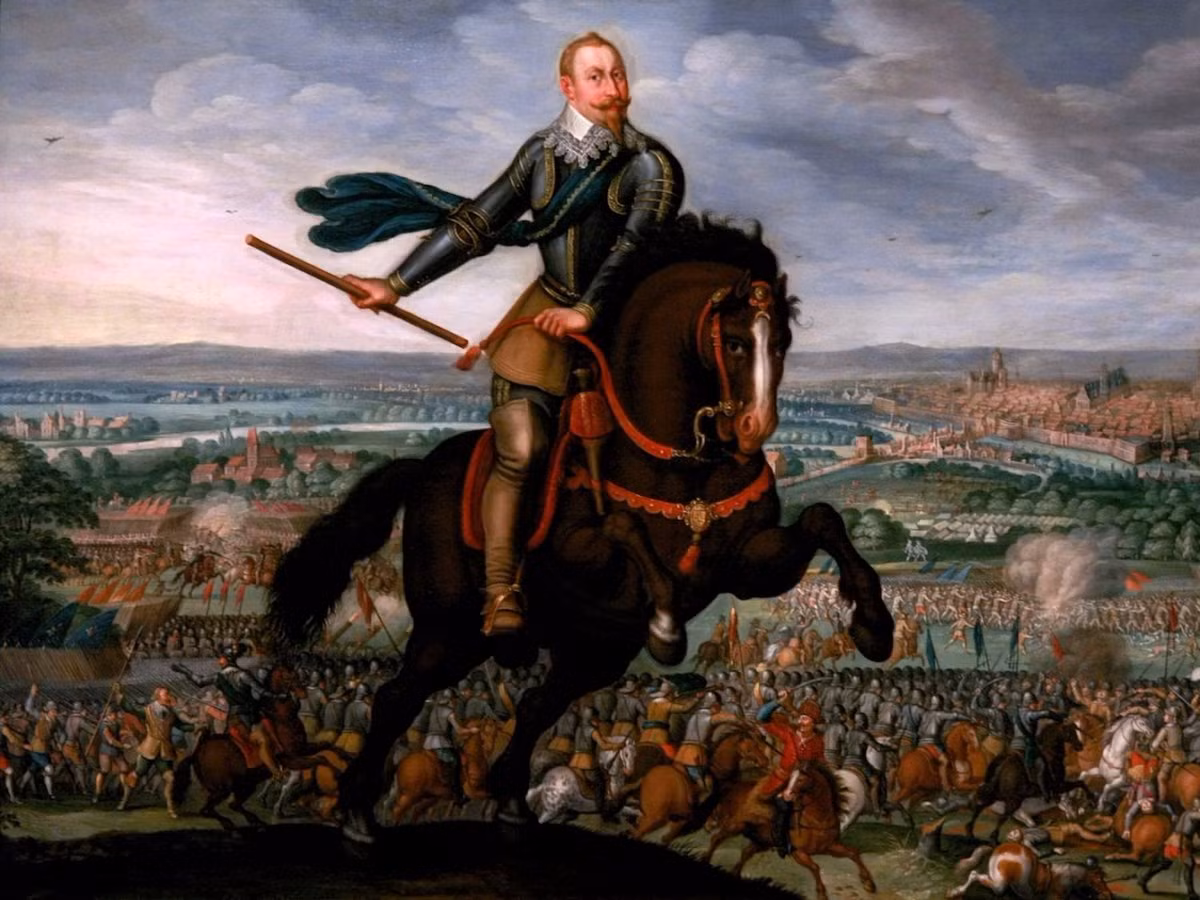 Gustavus Adolphus (1594-1632) là vua Thụy Điển từ năm 1611 - 1632. Ông là một trong những nhà cầm quân được Napoleon yêu thích. Một trong những chiến thắng huy hoàng nhất của nhà cầm quân này là trong trận chiến Breitenfeld trong cuộc Chiến tranh 30 năm.